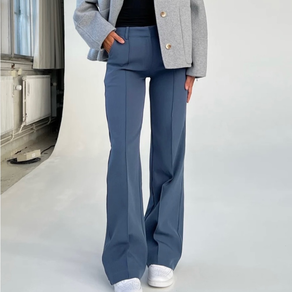 Vera Wide Trousers: Dove Blue.